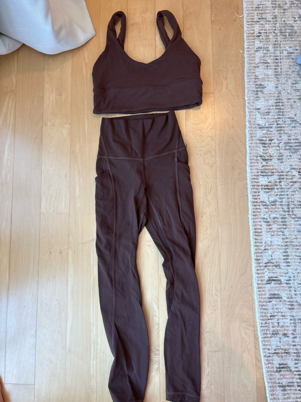 Lululemon Brown Women's Leggings & Sports Bra Set